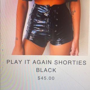 Black tie up shorts-brand new!